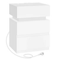 NACHTTISCH 40/35/55 cm in Weiß mit LED-Beleuchtung und Ladestation - Weiß, Holzwerkstoff (35/55/40cm) - Flora Grace