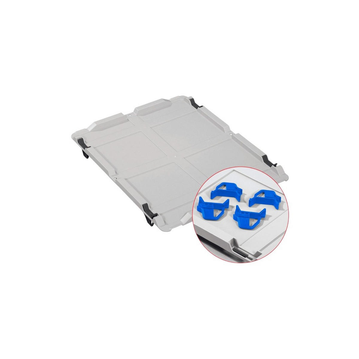 EUROBOX 5x Nextgen Economy Mit Auflagedeckel Grau/Blau Griffe Geschlossen 23 Liter - Blau, Kunststoff (40/12/60cm) - PROREGAL