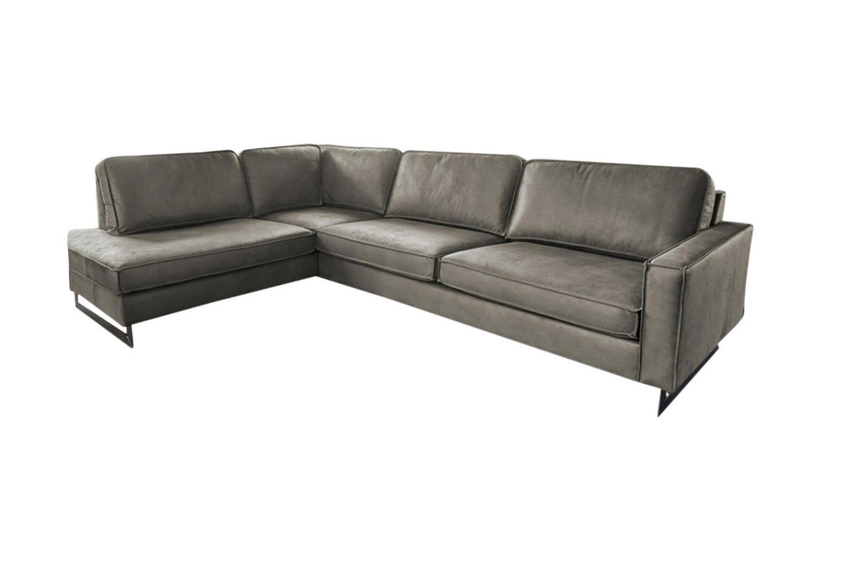 ECKSOFA VILNIUS Anthrazit Kunstleder - Anthrazit/Schwarz, Textil (290/217cm) - KAWOLA