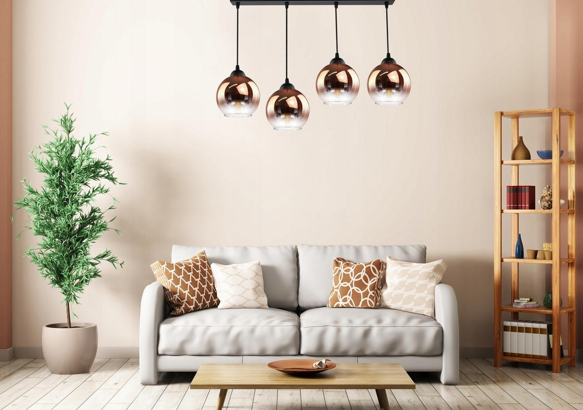 PENDELLEUCHTE MASUR - Transparent/Goldfarben, Glas/Metall (15/80/80cm) - kiki design