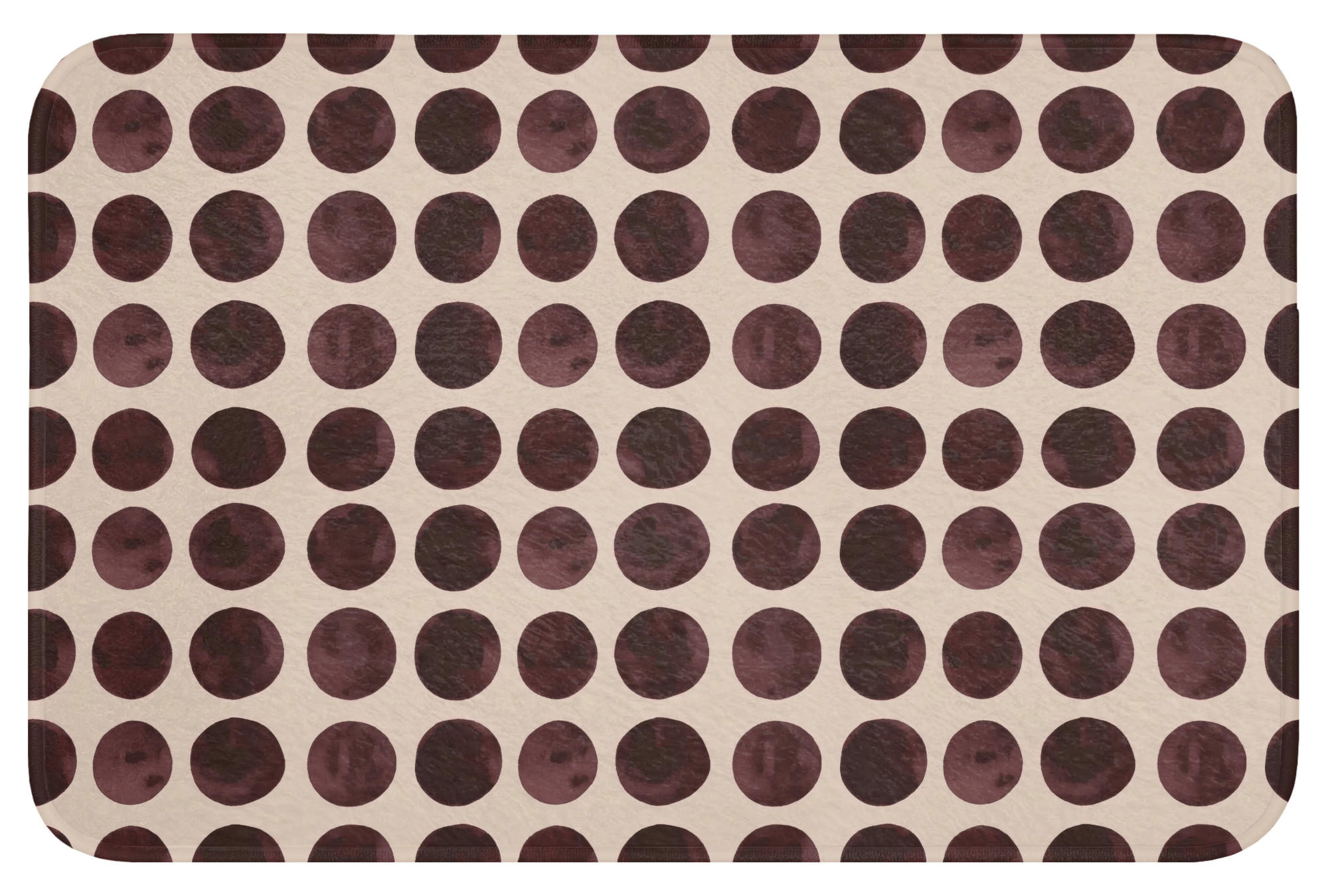 KOUPELNOVÁ PŘEDLOŽKA Puntíky - Vzor - Hnědý 60x40 cm - bordeaux, textil/plast (60/40cm) - OnlyWow