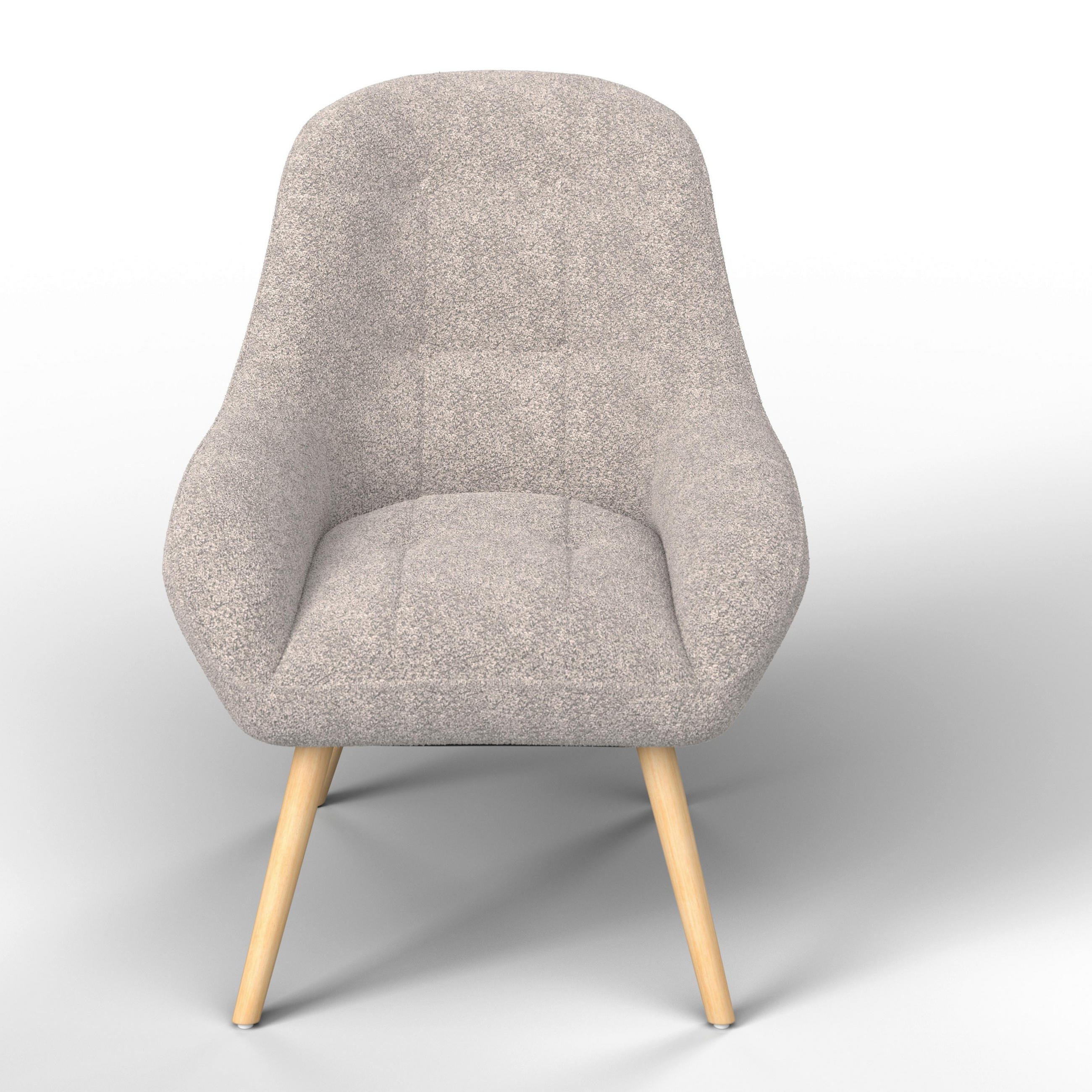 SESSEL Maximilian Beige Webstoff - Hellgrau, Holz (70/93/84cm)