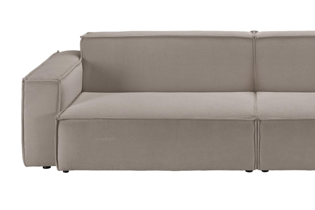 SOFA SAMU Grau Cord - Schwarz/Grau, Textil (236/72/106cm) - KAWOLA