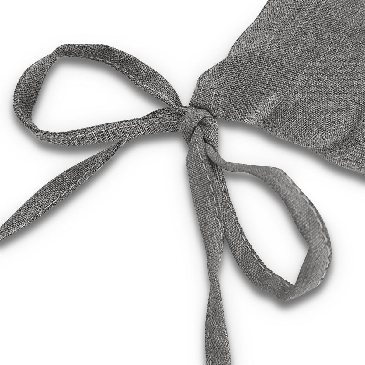 SITZKISSEN 16-Punkt grau 40/40 cm mit Steppung und Halte-Bändern - Grau, Textil (40/40/4cm) - wometo