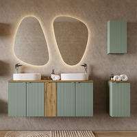BADMÖBEL-SET 5-TLG. Newport-56 - Grün, Holzwerkstoff (200/200/40cm) - Lomado