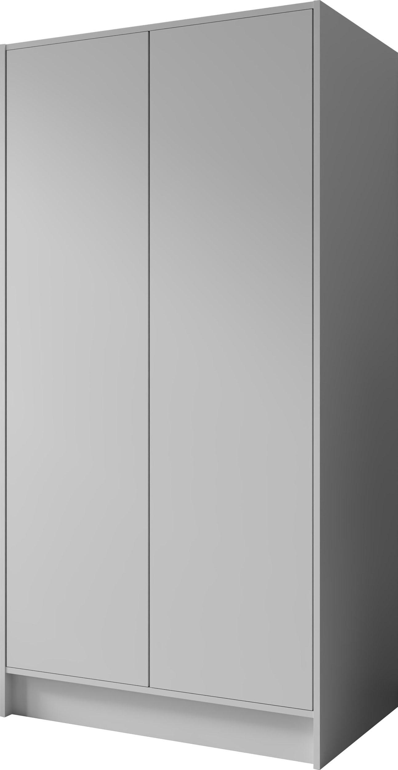 KLEIDERSCHRANK Mono Grifflos im Skandi-Stil, Weiß 102/200/51 cm - Weiß, Holzwerkstoff (102/200/51cm) - WFL GROUP