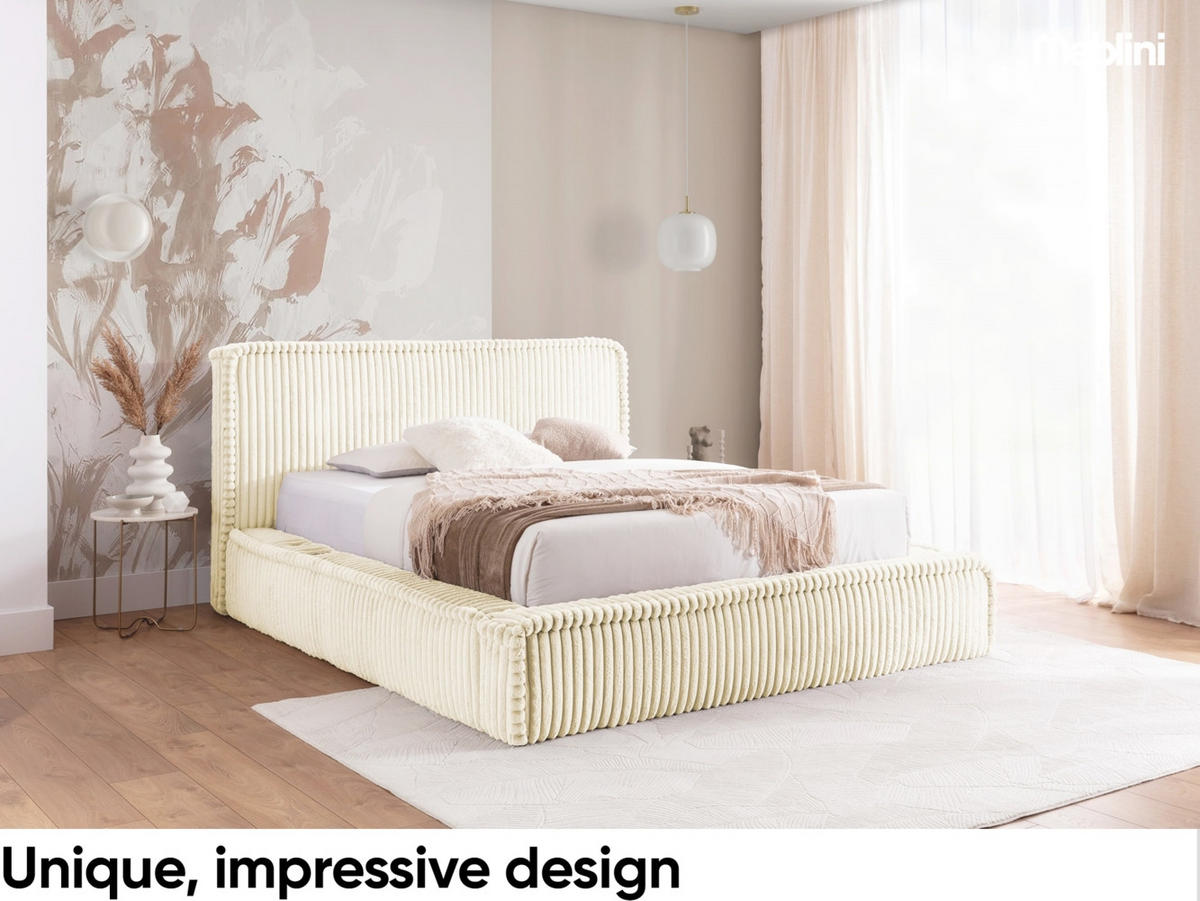 POLSTERBETT MESUT - Creme, Textil (120/200cm) - Meblini