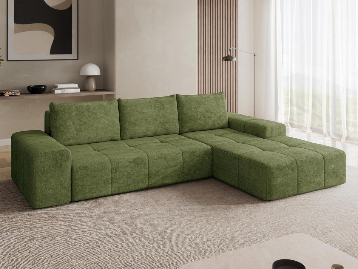 COLTAR Tonseo L, Dreapta - verde închis/negru, material plastic/material textil (173/275cm) - MIRJAN24