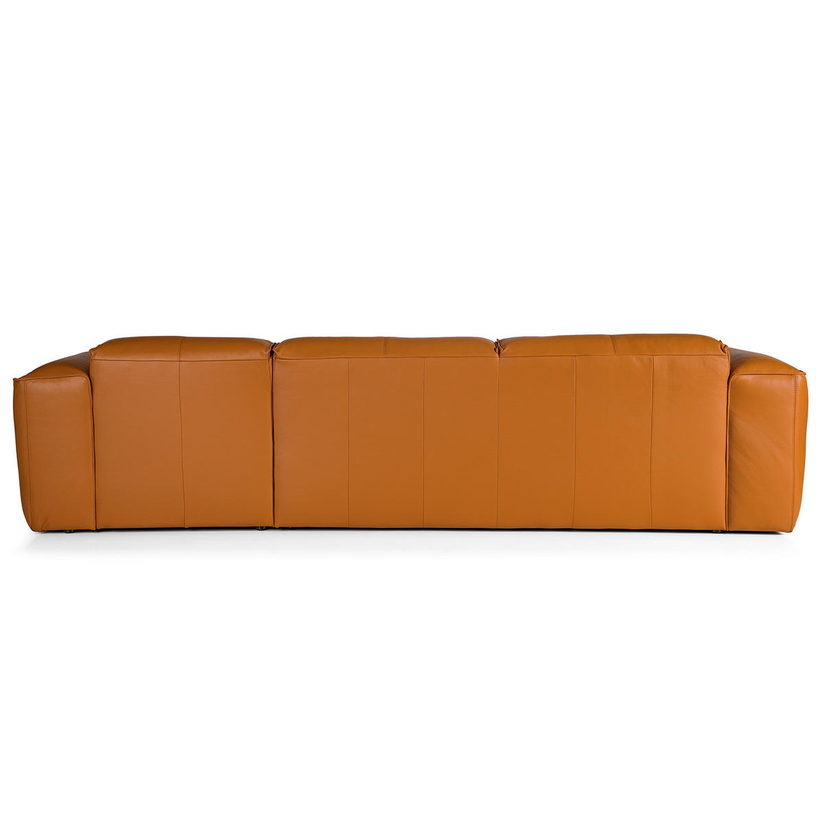 3-SITZER ECKSOFA mit Longchair - Cognac/Schwarz, Leder/Kunststoff (284/173cm) - home24