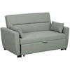 SCHLAFSOFA 2-Sitzer, Verstellbare Rückenlehne, Hellgrau - Hellgrau, Textil (155/88.5/90cm) - HOMCOM