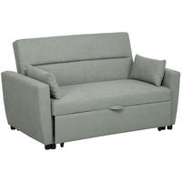 SCHLAFSOFA 2-Sitzer, Verstellbare Rückenlehne, Hellgrau - Hellgrau, Textil (155/88.5/90cm) - HOMCOM