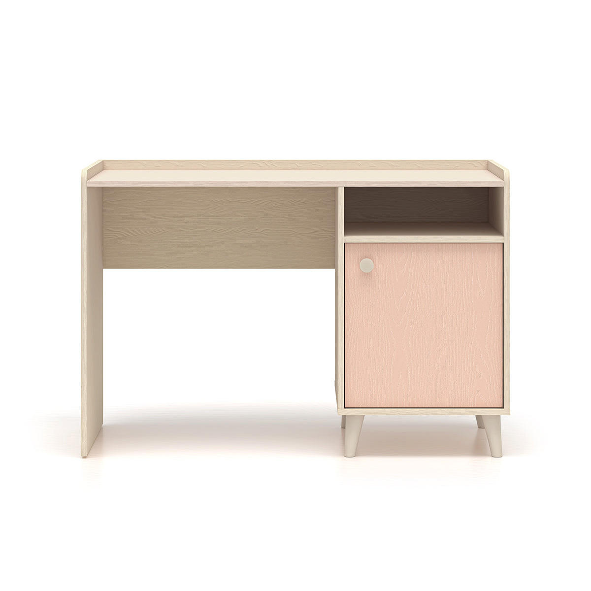 SCHREIBTISCH Alycia Beige - Korallenrosa - Holzeffekt - Pink, Holz (120/80/58cm) - Petits-meubles