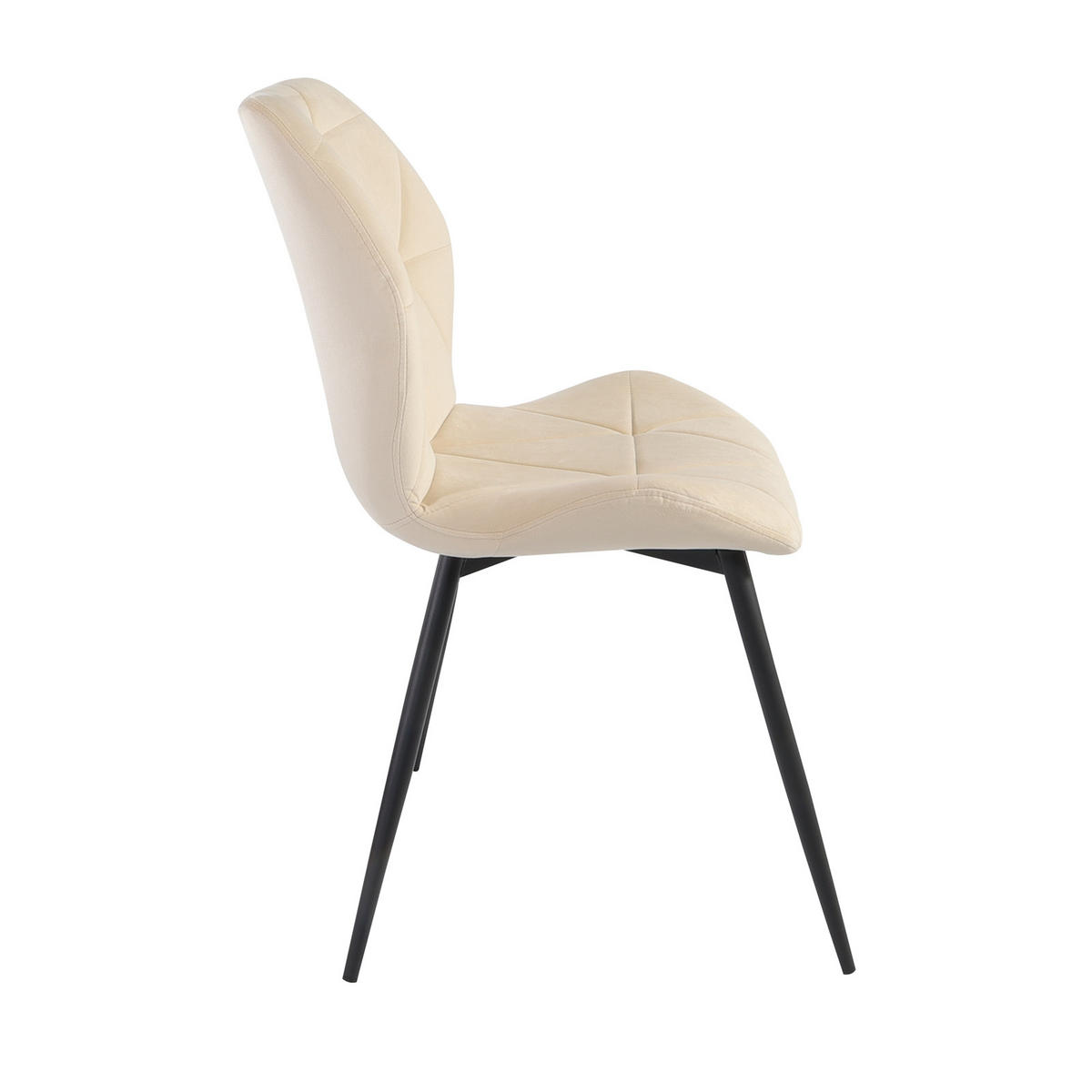 ESSZIMMERSTUHL JAMIE 2er Set Samt Beige - Beige, Textil (47/84/48cm) - SVITA