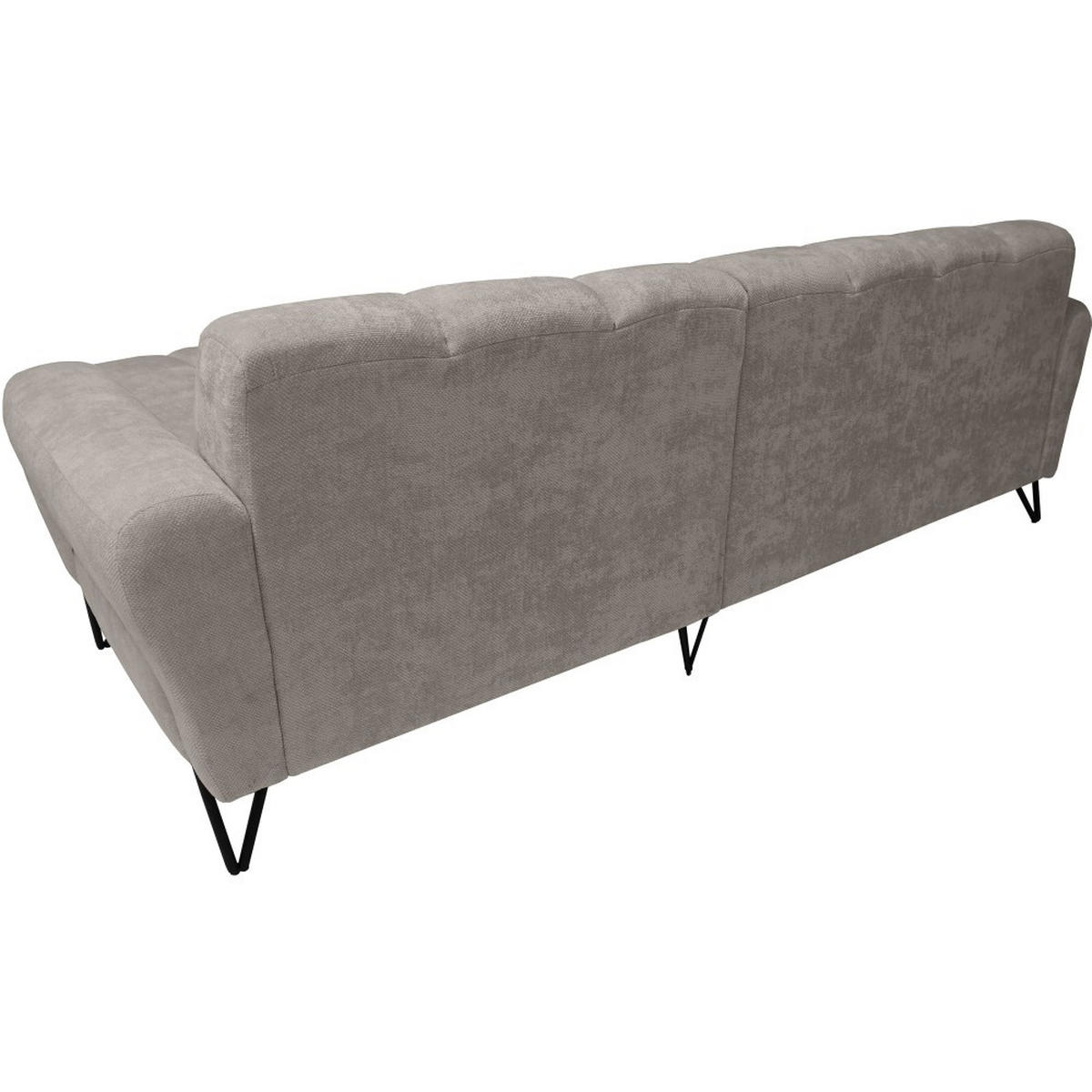 ECKSOFA Volare Mini ohne Schlaffunktion dunkelbeige rechts, Storm-Stoff - Beige/Schwarz, Textil/Metall (256/165cm) - Beautysofa