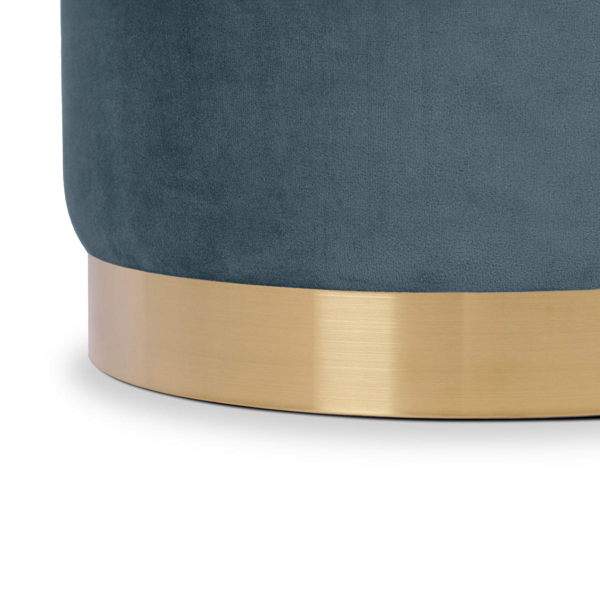 SITZPUFF Charlotte II aus Samt in Celadonblau und goldfarbenem Metall - Hellblau, Holzwerkstoff/Textil (60/40/60cm) - Sicaan