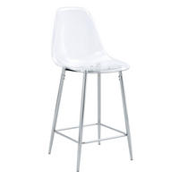 BARHOCKER 4er-Set Transparent Silber Metallgestell - Silberfarben, Metall (45/102/51.1cm) - Meubliv