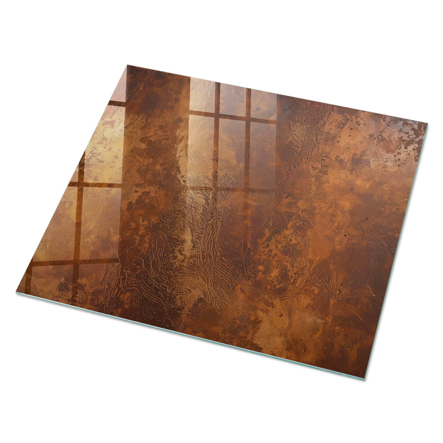 GLASPLATTE 80x60 cm – Erdtextur - Braun, Glas (0.4/80/60cm) - ArtPrintCave