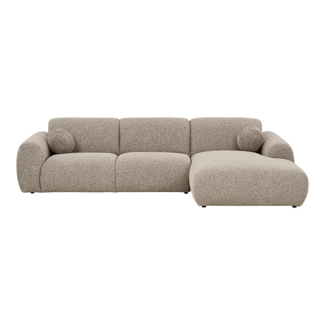 SOFA, Astrid, Stühle Grau, Polyester, 177 x 300 x 75 cm - Grau, Textil (177/300cm) - ebuy24