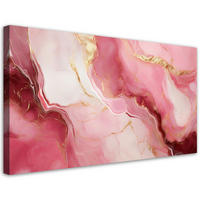 LEINWANDBILD Rosa Marmorstein-Goldelemente 120x60cm - Pink, Textil (120/60cm) - Feeby