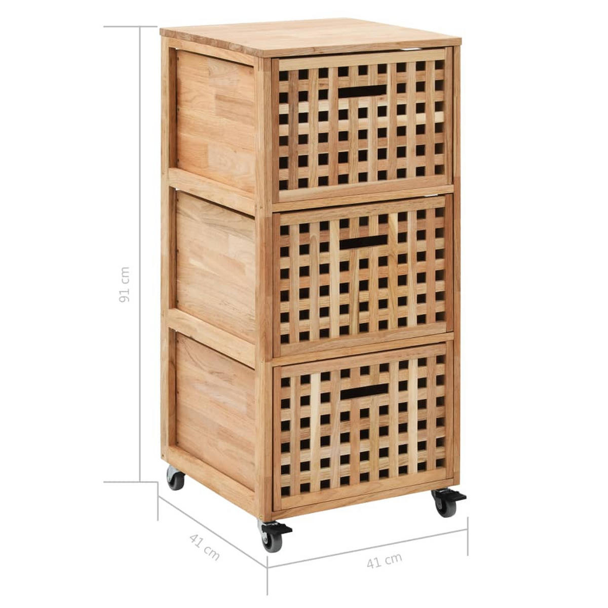 BADSCHRANK 41/41/91 Cm Massivholz Walnuss - Eichefarben, Holz (41/91/41cm) - vidaXL