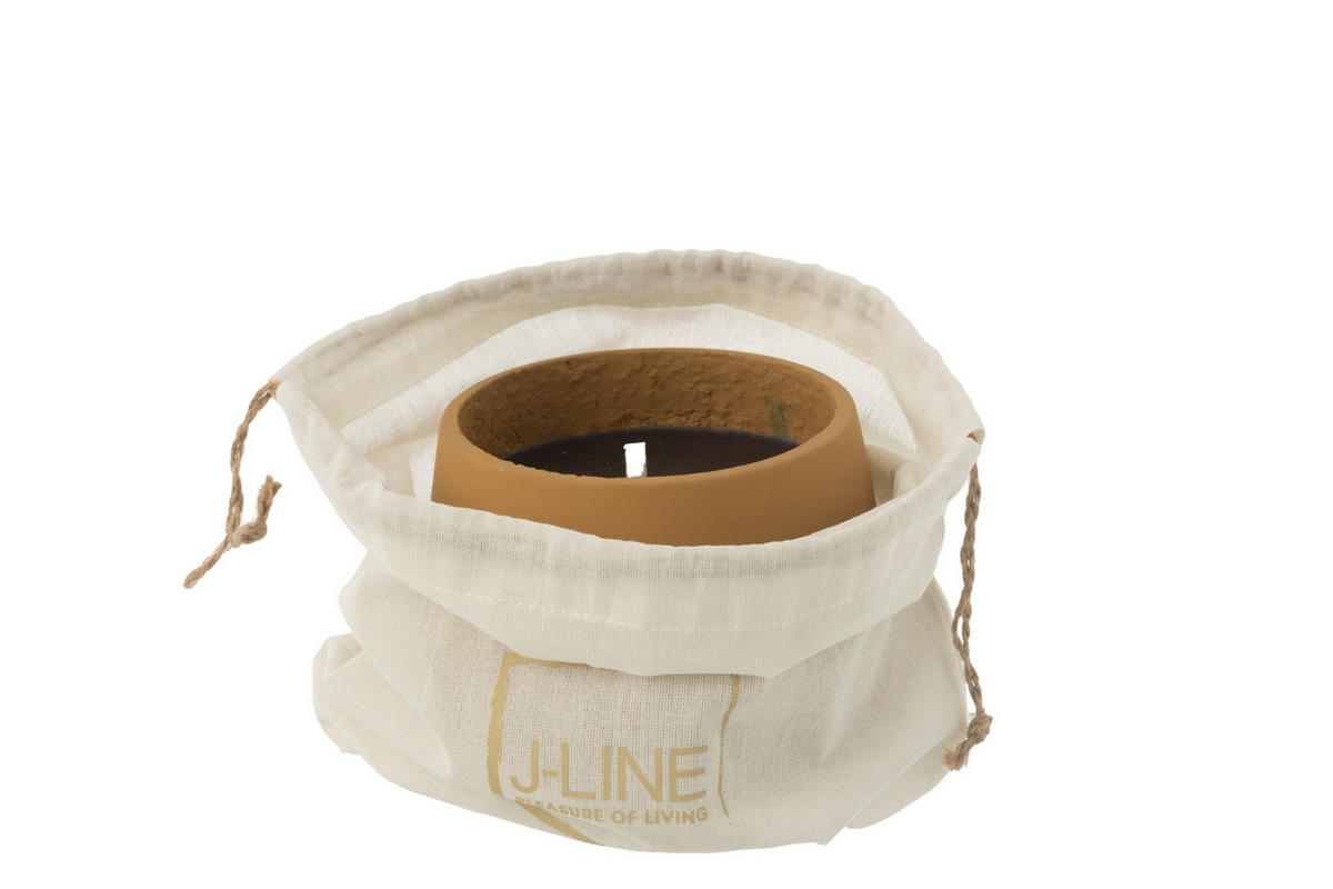 KERZEN CYRA - Zement - Gelb - S - 18 Std. - Gelb, Stein (14/11cm) - J-Line