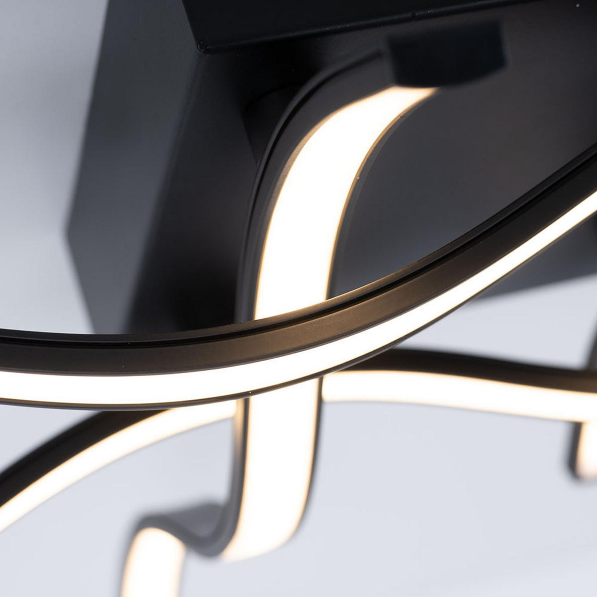 LED DECKENLEUCHTE Wellen Design Schwarz - Schwarz, Metall (55/55/9cm)