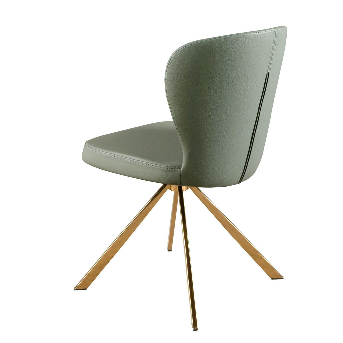 STUHL Hellgrüner Kunstleder-Drehstuhl 49/63/83 cm - Pink/Goldfarben, Leder/Metall (49/83/63cm) - ANGEL CERDA