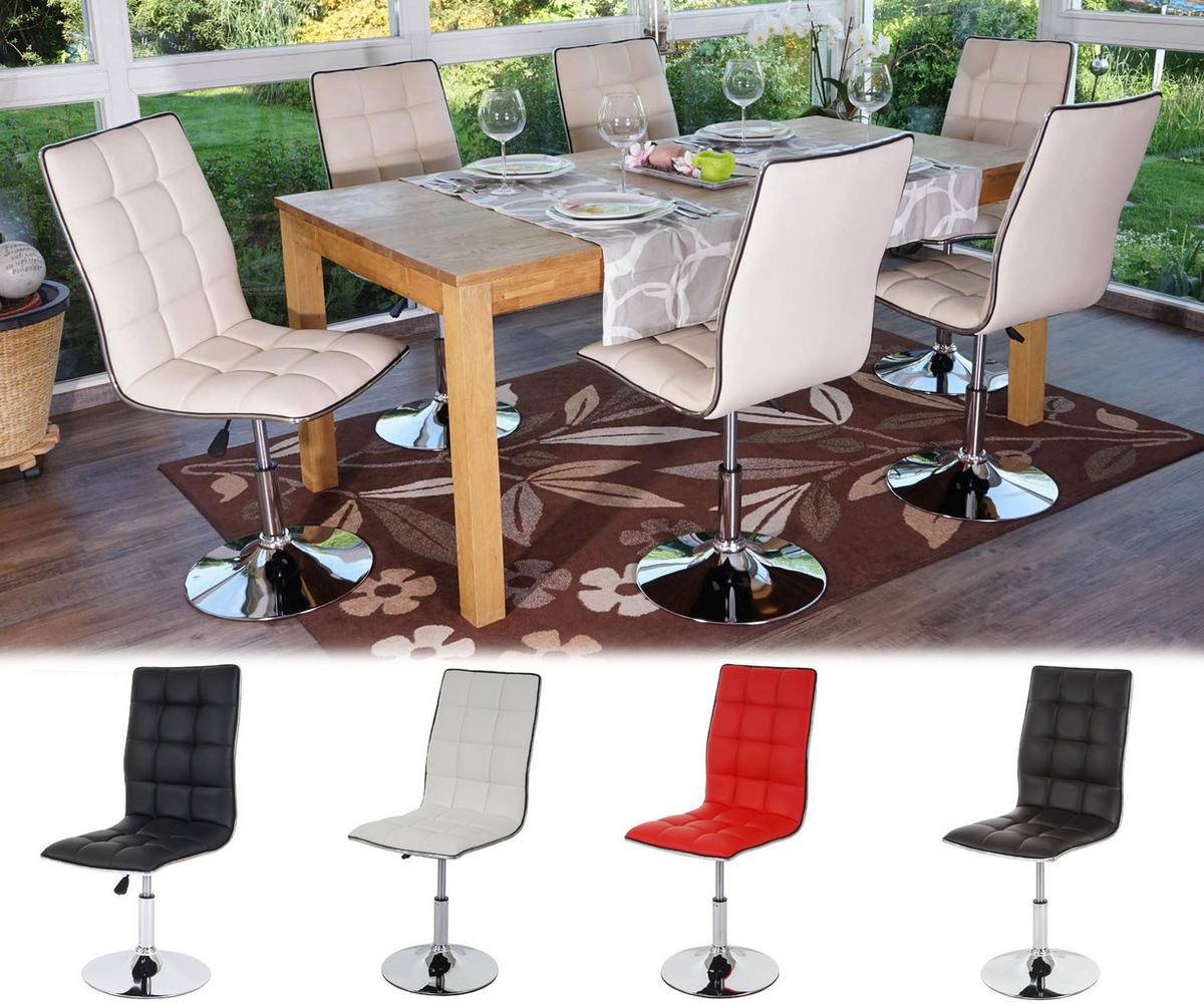 ESSZIMMERSTUHL 6er-Set 103x43x54cm Sitzhöhe 41cm Kunstleder Rot - Rot, Kunststoff (43/103/54cm) - CHEFGASTRO