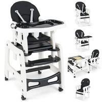 BABYHOCHSTUHL Schwarz - Schwarz, Kunststoff (51/104/62cm) - COSTWAY