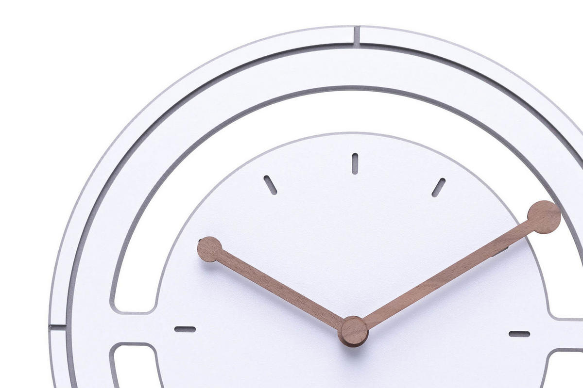 WANDUHR Design Weiß 29/29 cm - Weiß, Holzwerkstoff (29/29/1cm) - ONZENO