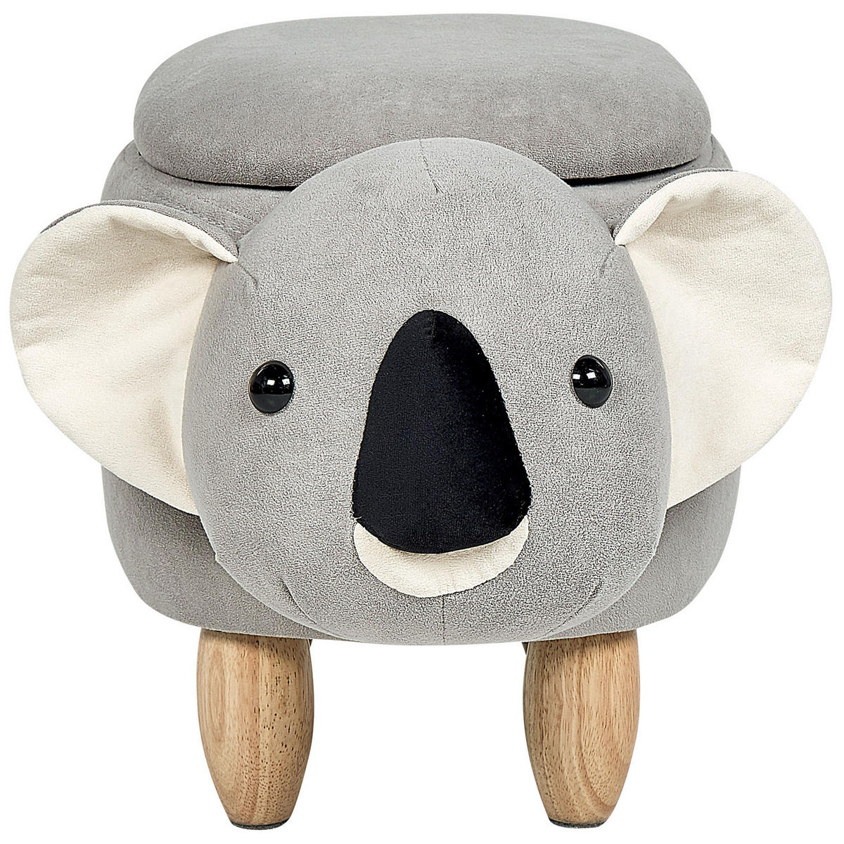 HOCKER Coala 61/32/37 cm - Grau, Textil (32/37/61cm) - Beliani
