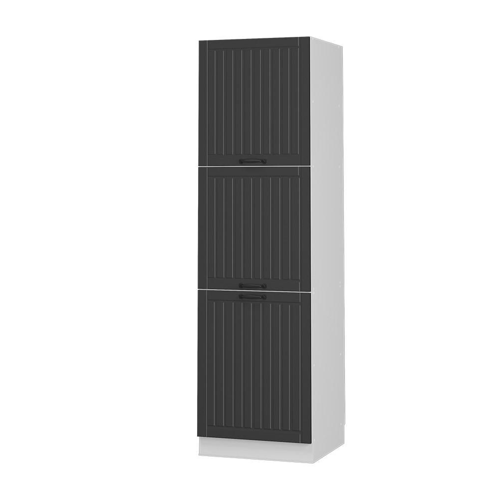 HERDUMBAUSCHRANK Fame-Line Anthrazit Landhaus 60 cm - Dunkelgrau/Anthrazit, Holzwerkstoff (60/206.8/58cm) - Vicco