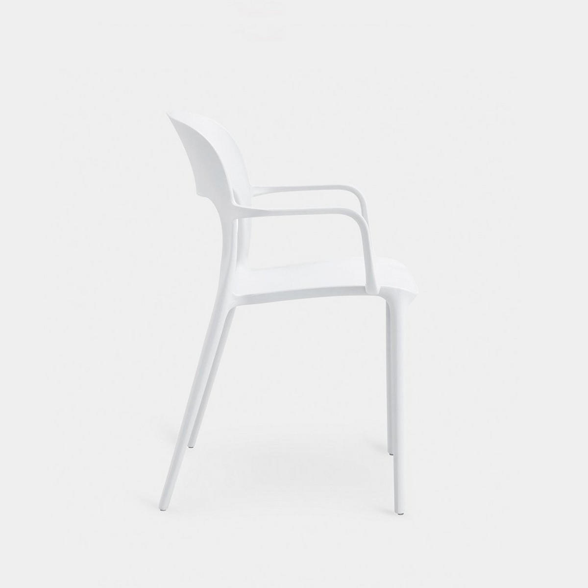 STUHL FÜR DRAUSSEN Klint Weiß 53 cm x 83 cm - Weiß, Kunststoff (53/83/56cm) - Klast Home