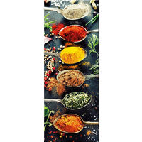 GLASBILD 30x80 cm Küche Gewürze schwarz - Gelb, Glas (30/80cm) - artissimo