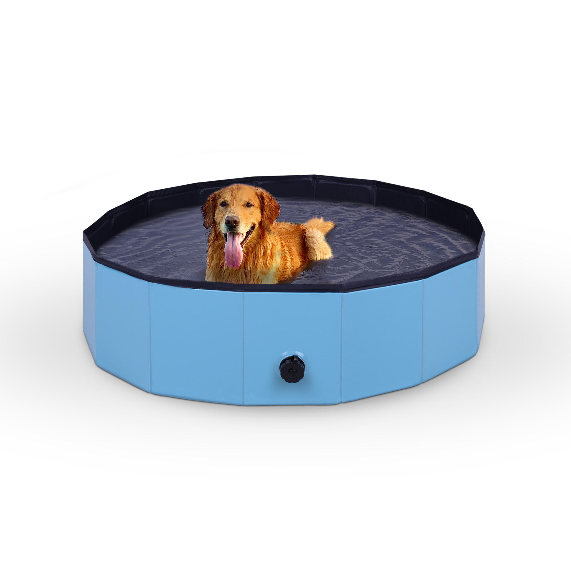 HUNDEPOOL faltbar mit Ablassventil Ø120x30cm - Blau, Kunststoff (120/30/120cm) - Bestlivings