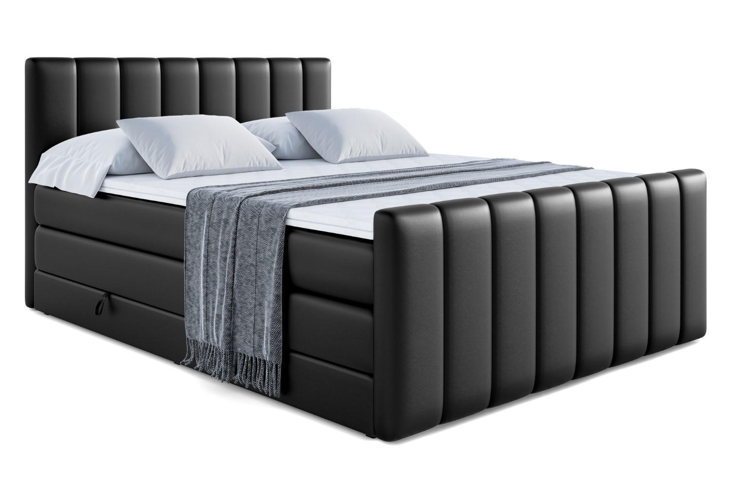 Altdecor Boxspringbett Schwarz 140x200 cm