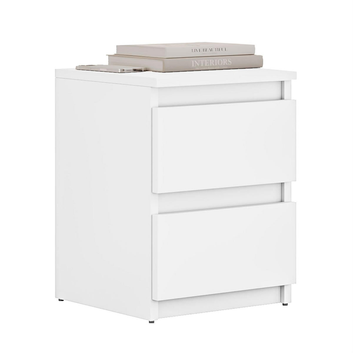 NACHTTISCH HANA M2 Weiß - Weiß, Holzwerkstoff (30/40/30cm) - Lookway