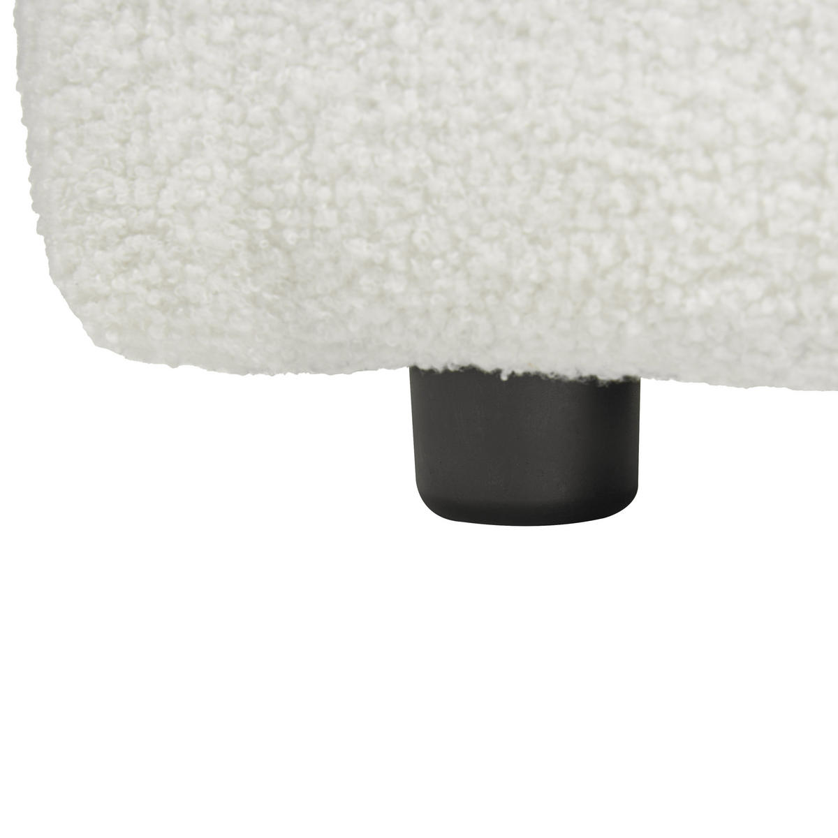 OTTOMANE Bouclé Weiß Hede - Weiß, Textil (91/41/61cm) - Beliani