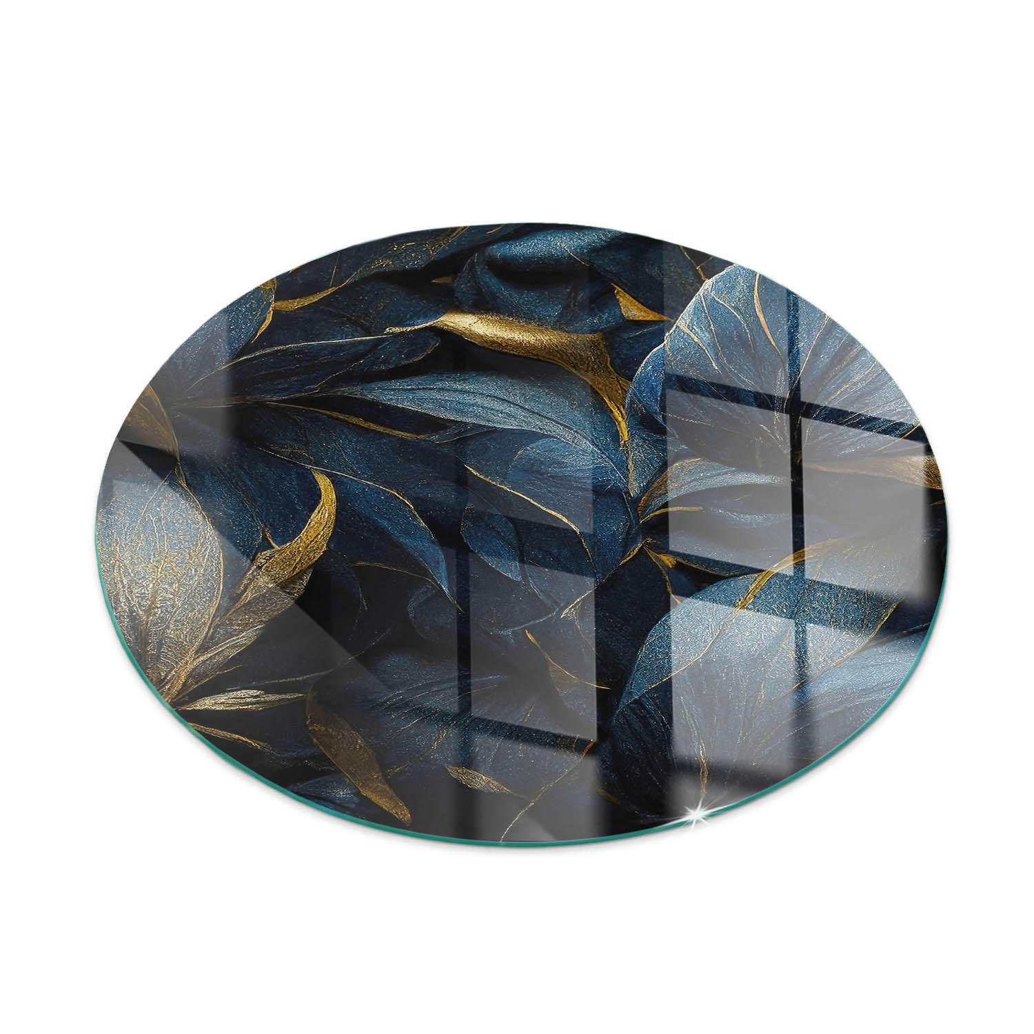 GLASPLATTE für Kamin Ø 70 cm Marineblau - Dunkelblau, Glas (70/70/0.4cm) - ArtPrintCave