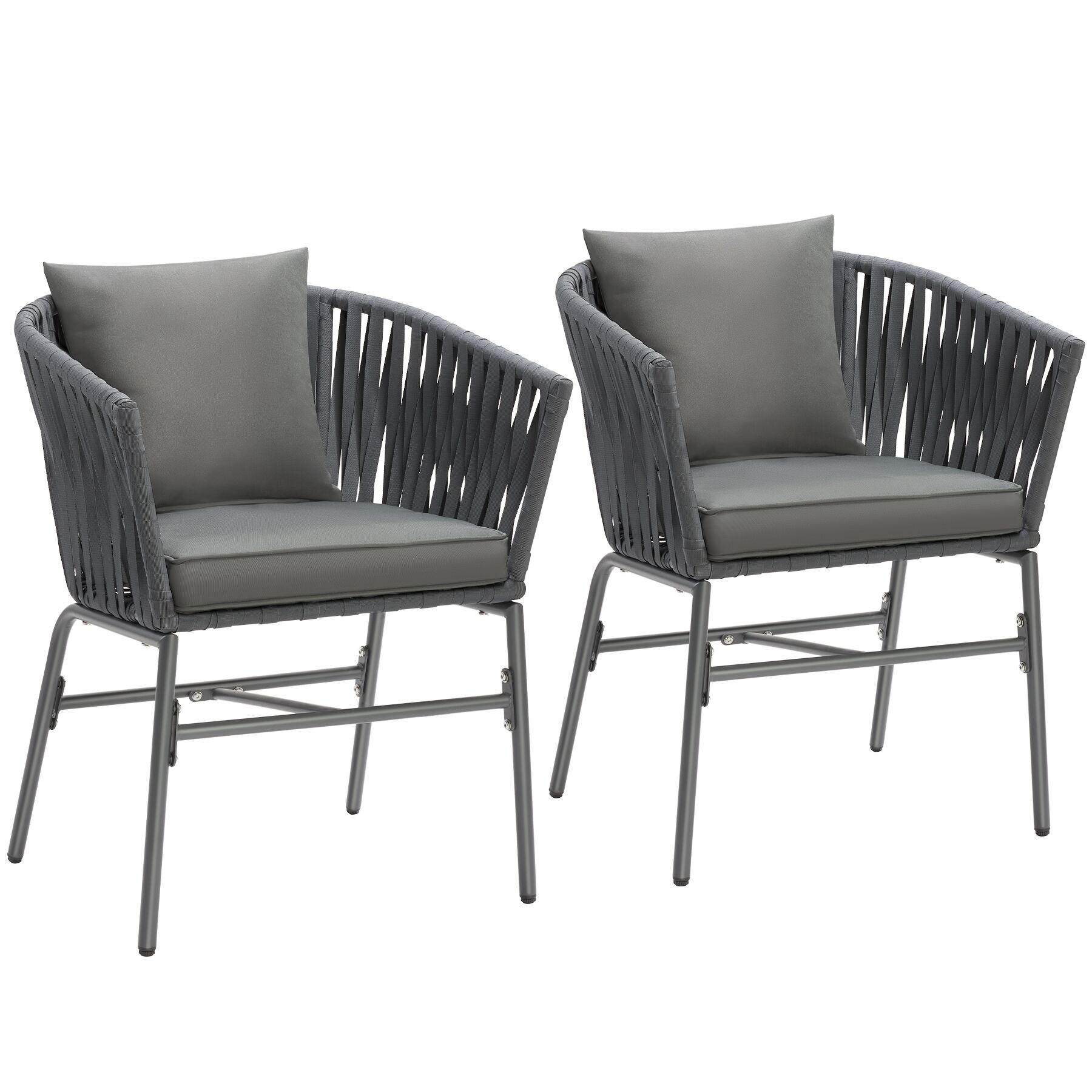 STUHLSET Valeiras,60 x 61 x 77 cm,dunkelgrau/dunkelgrau - Dunkelgrau, Textil (60/77/61cm) - tectake