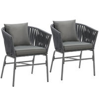 STUHLSET Valeiras,60 x 61 x 77 cm,dunkelgrau/dunkelgrau - Dunkelgrau, Textil (60/77/61cm) - tectake