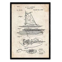 POSTER Angelschiff Patent A3 Schwarzer Rahmen - Schwarz, Papier (29.7/5/42cm) - Nacnic