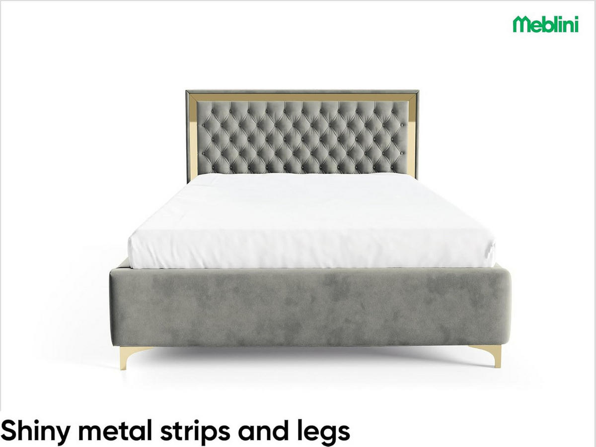 POLSTERBETT ARONA - Grau, Textil (120/200cm) - Meblini