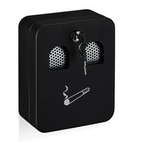 ASKKOPP Svart järn väggmonterad låsbar - Svart, Metall (16cm) - Relaxdays