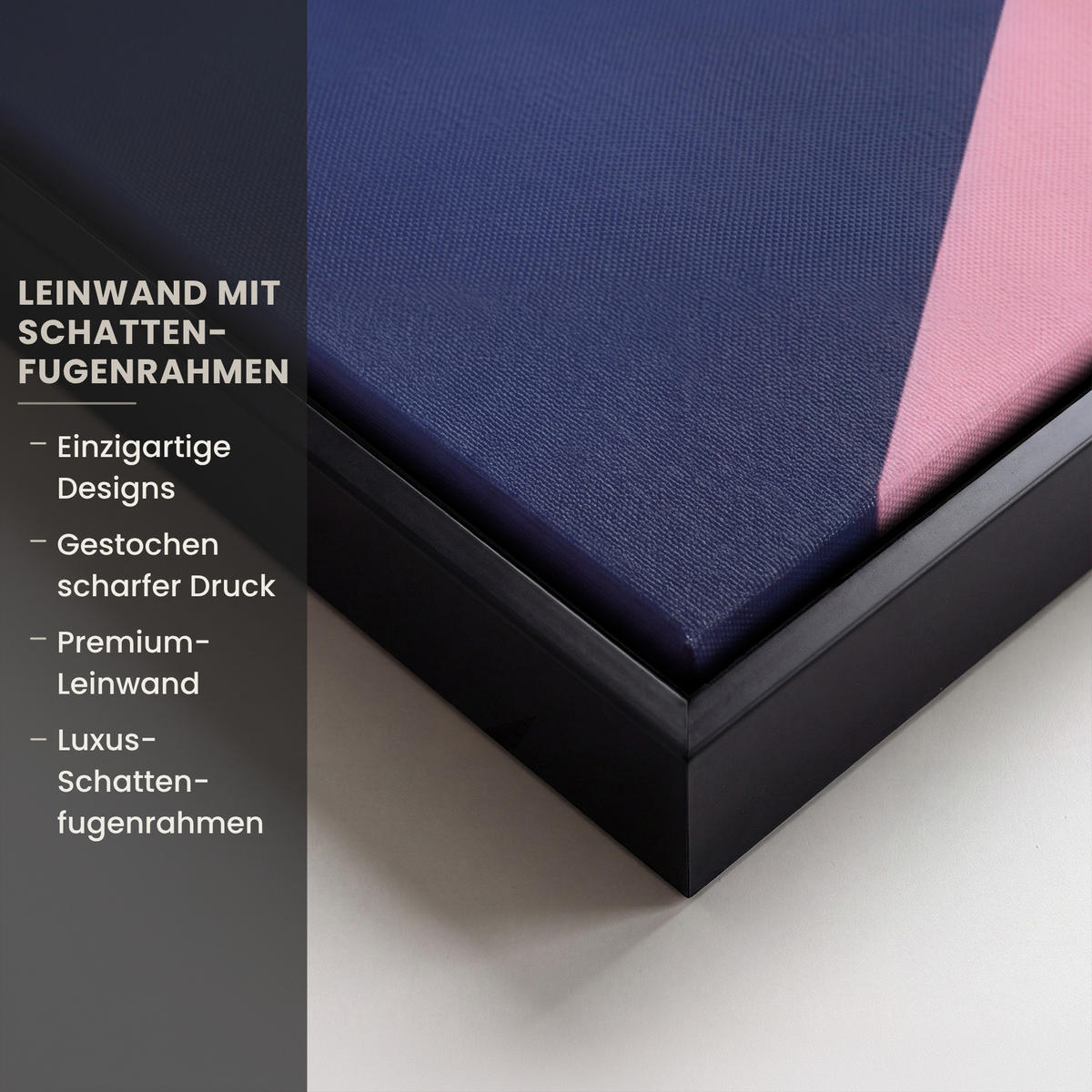 LEINWAND Bilder mit Rahmen - Katze - Treppe - Gebäude - Schattenkontraste - 70x50 - Dunkelblau, Textil (70/50cm) - MuchoWow