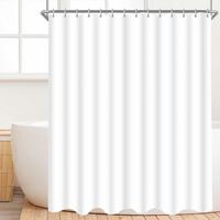 DUSCHVORHANG 120x180 cm Reinweiß Beschwerter Saum Wasserabweisend Waschbar Polyester Stoff - Weiß, Textil (120/180cm)