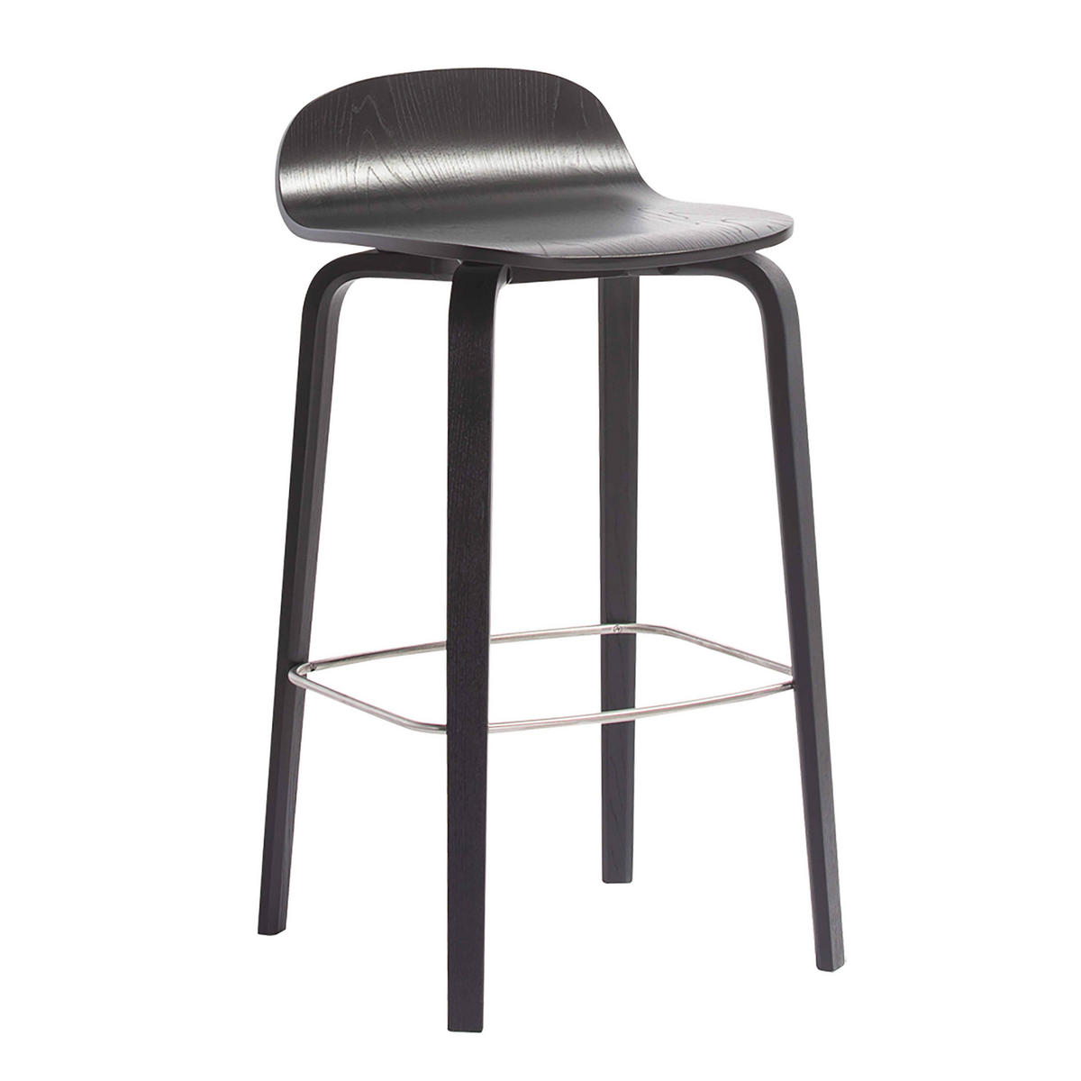 BARHOCKER, Schwarz - Schwarz, Holz (40/80/38cm) - Oviala