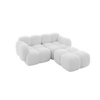 ECKSOFA modulares Sofa Rechts Miko-L1 214x205x75 Weiß Bouclé - Schwarz/Weiß, Holzwerkstoff/Kunststoff (214/205cm) - ALTDECOR