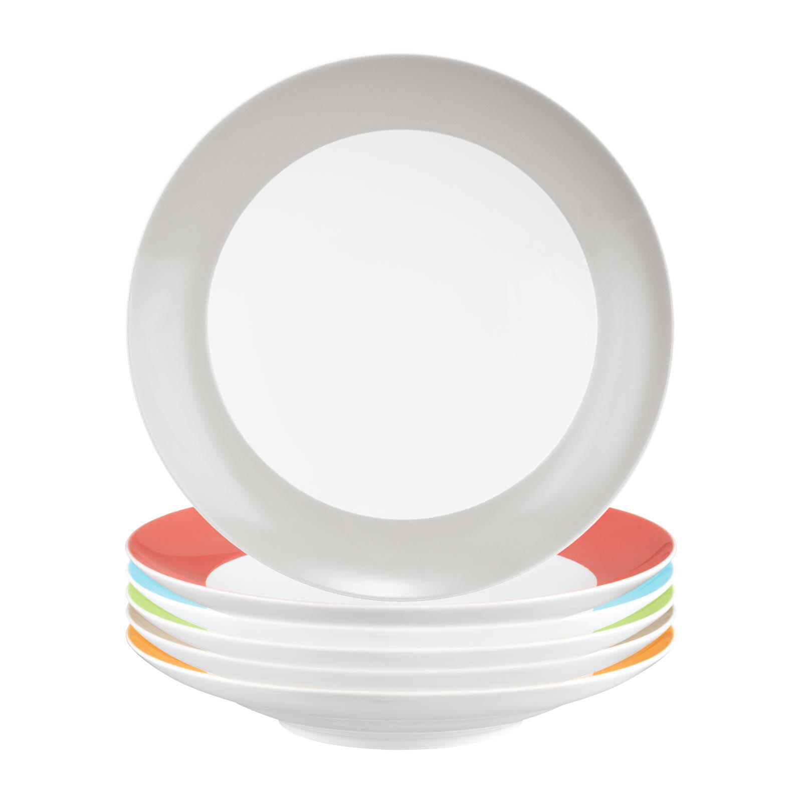 SUPPENTELLER Liberty Pure Colors Mixed ø 23,5 cm 6er Set - Multicolor, Keramik (23.6cm) - Seltmann Weiden