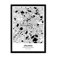 POSTER Karte Von Orlando - Usa A4 Rahmenlos - Klar, Papier (29.7/5/21cm) - Nacnic